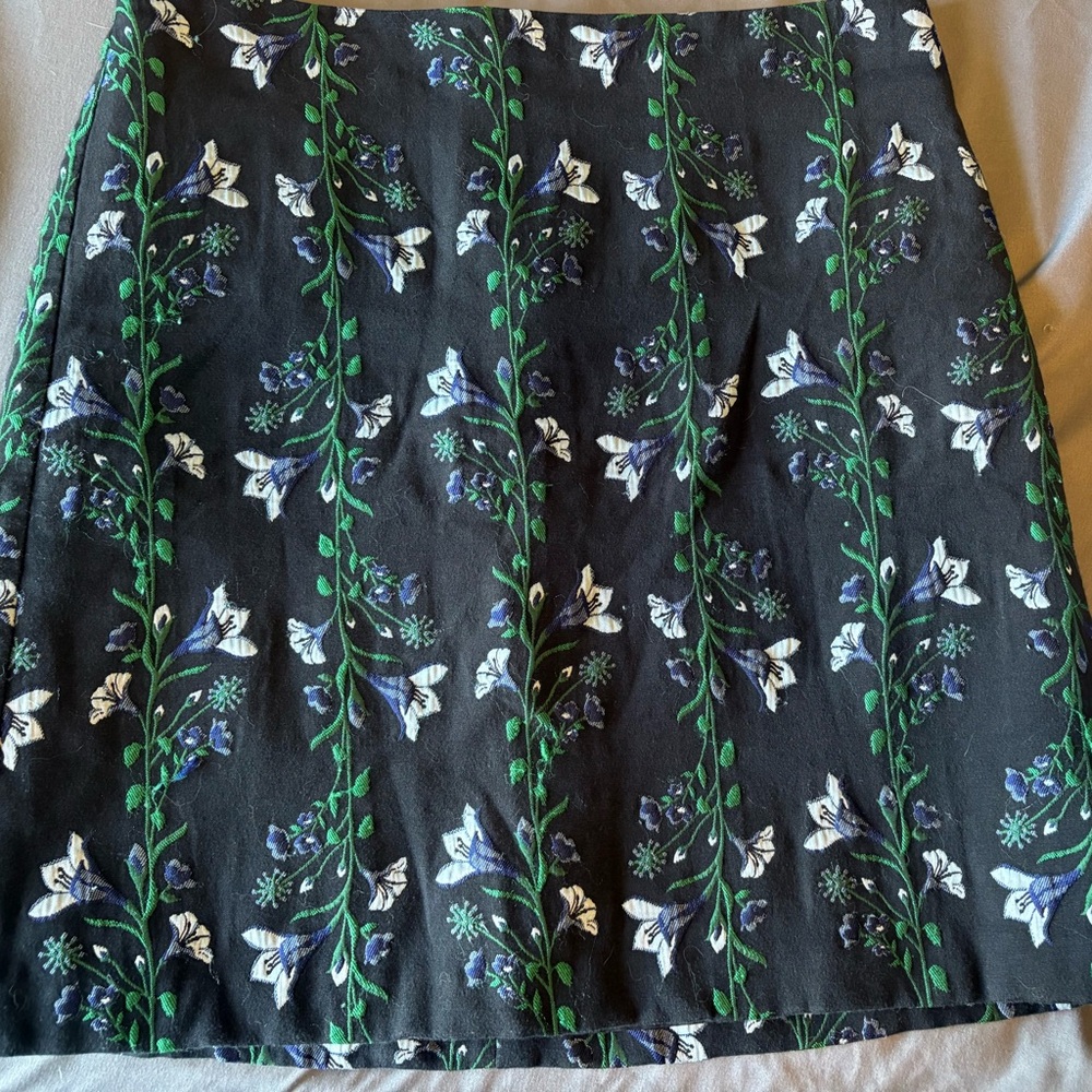 Black Floral A-Line Skirt - Ann Taylor